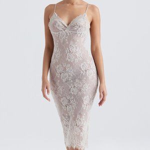 HOUSE OF CB WOMEN SERELLE IVORY LACE MIDI DRESS - FCM32